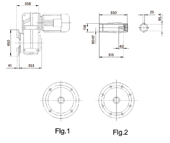 Размеры полого вала FA107