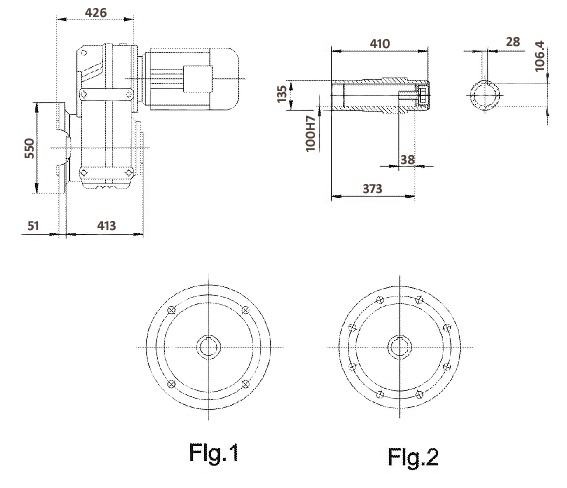 Размеры полого вала FA127