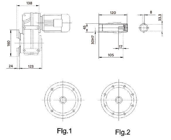 Размеры полого вала FA37