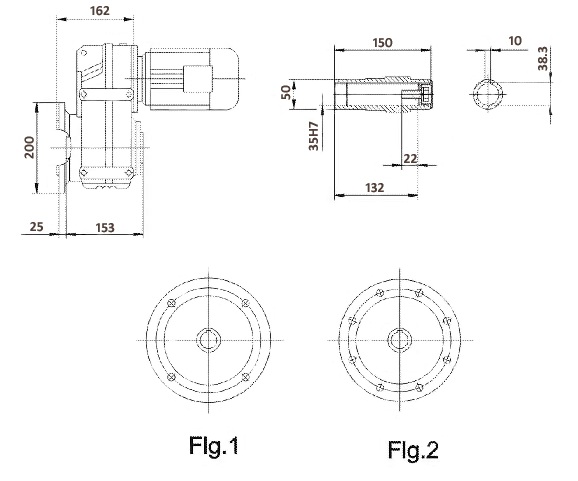 Размеры полого вала FA47