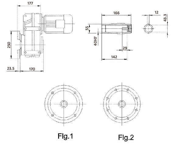 Размеры полого вала FA57
