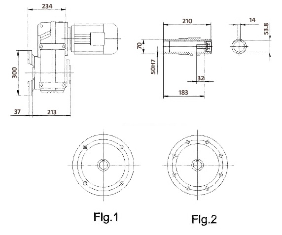 Размеры полого вала FA77