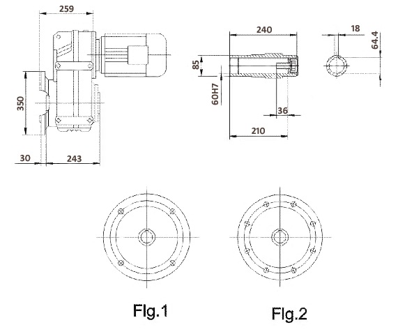 Размеры полого вала FA87