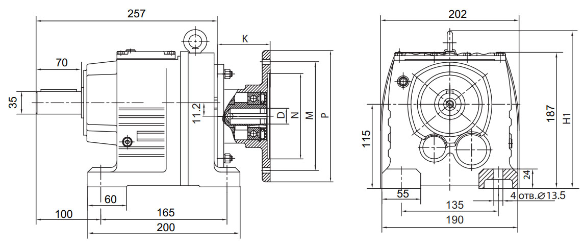 Чертеж корпуса R57