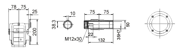 Размеры полого вала KA47
