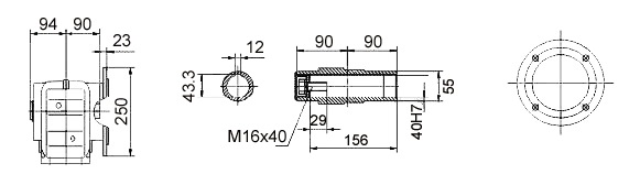 Размеры полого вала KA67