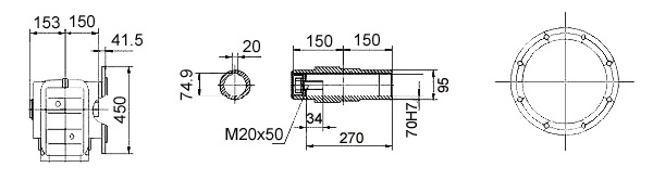 Размеры полого вала KA97